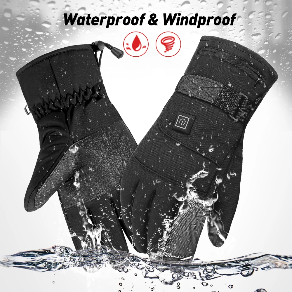 HEROBIKER Motorcycle Gloves Waterproof Heated Guantes Moto Touch Screen Battery Powered Motorbike Racing Riding Gloves Winter