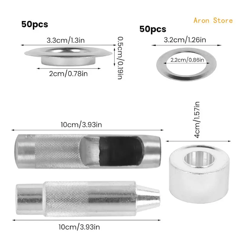 Ösen-Werkzeugsätze, 20-mm-Ösen-Einstellwerkzeug, 50-teiliges Ösen-Stanzwerkzeug H3CF
