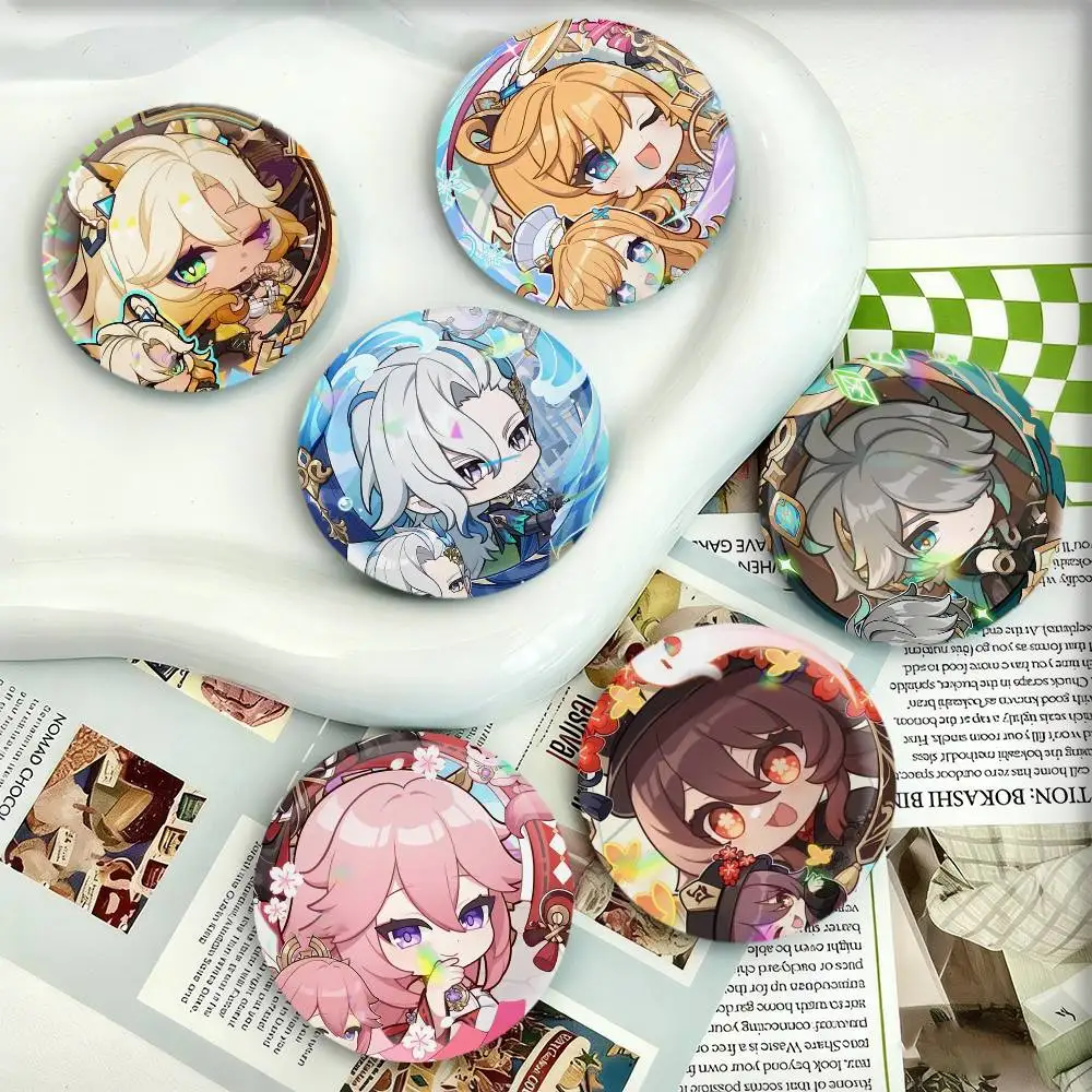 Game G-enshin I-Impac-t Badges 25 32 44 58 75 mm Round Fans Collect Friends Gifts Brooch Souvenir