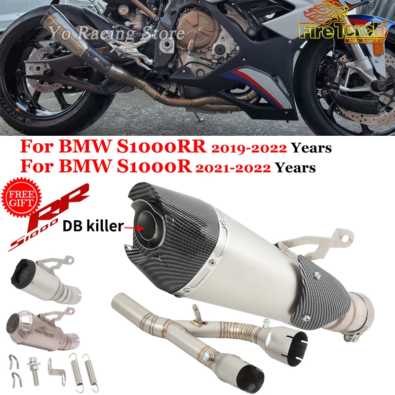 

Slip On For BMW S1000RR 2019-2022 S1000R 2021-2022 Motorcycle GP Exhaust Full Systems Moto Muffler Link Pipe Catalyst Delete