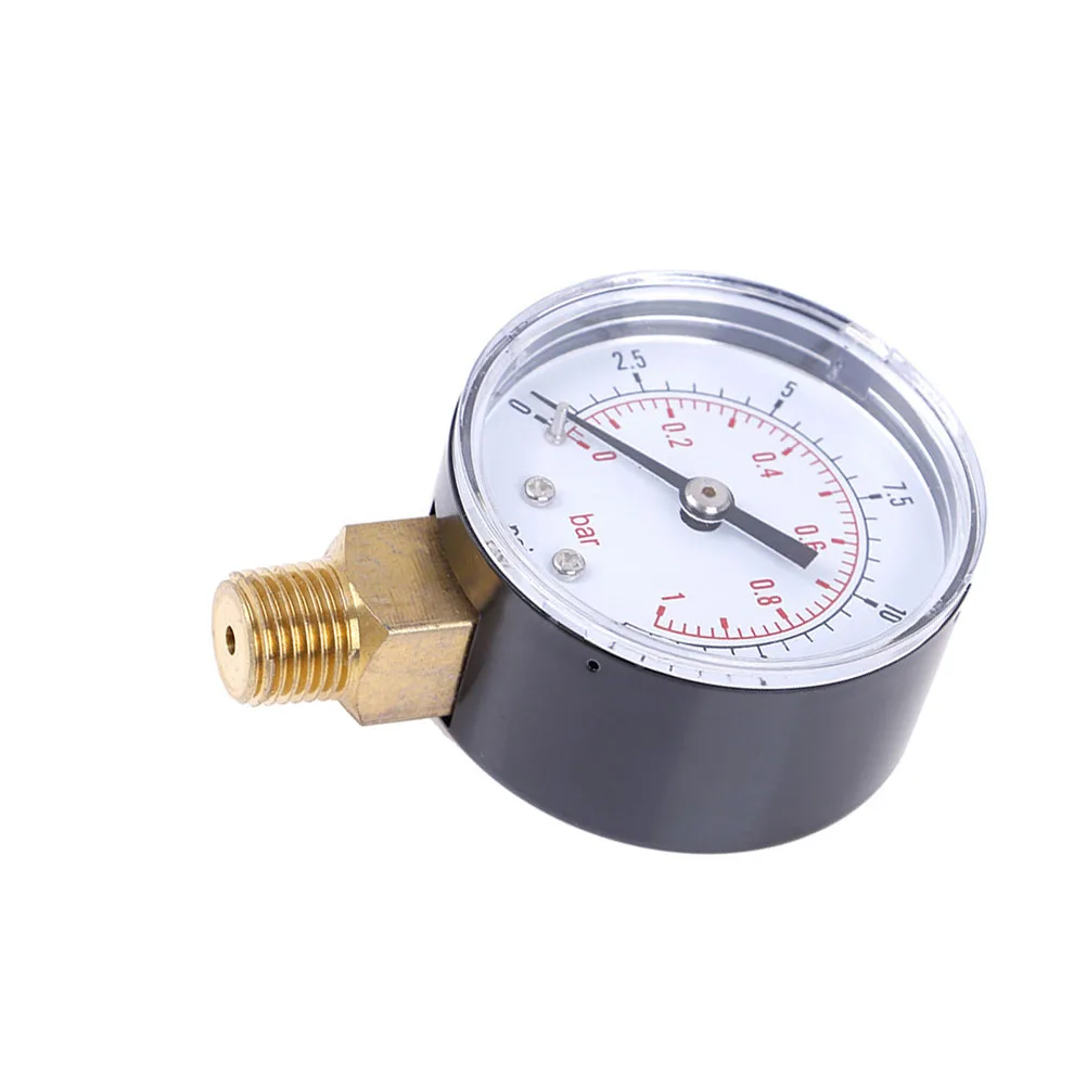 Fuel Water Pressure Gauge 50mm 0-15 PSI 0-1 Bar Brass 1/4 BSPT For Air Oil Gas Non-Corrosive Industrial Monitoring Tool