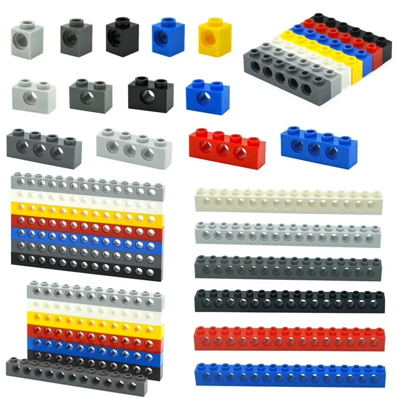 MOC Combination Studded Long Beam with Hole Thick Bricks Compatible 3703 32018 3895 2730 3894 3701 3700 Technical Building Block