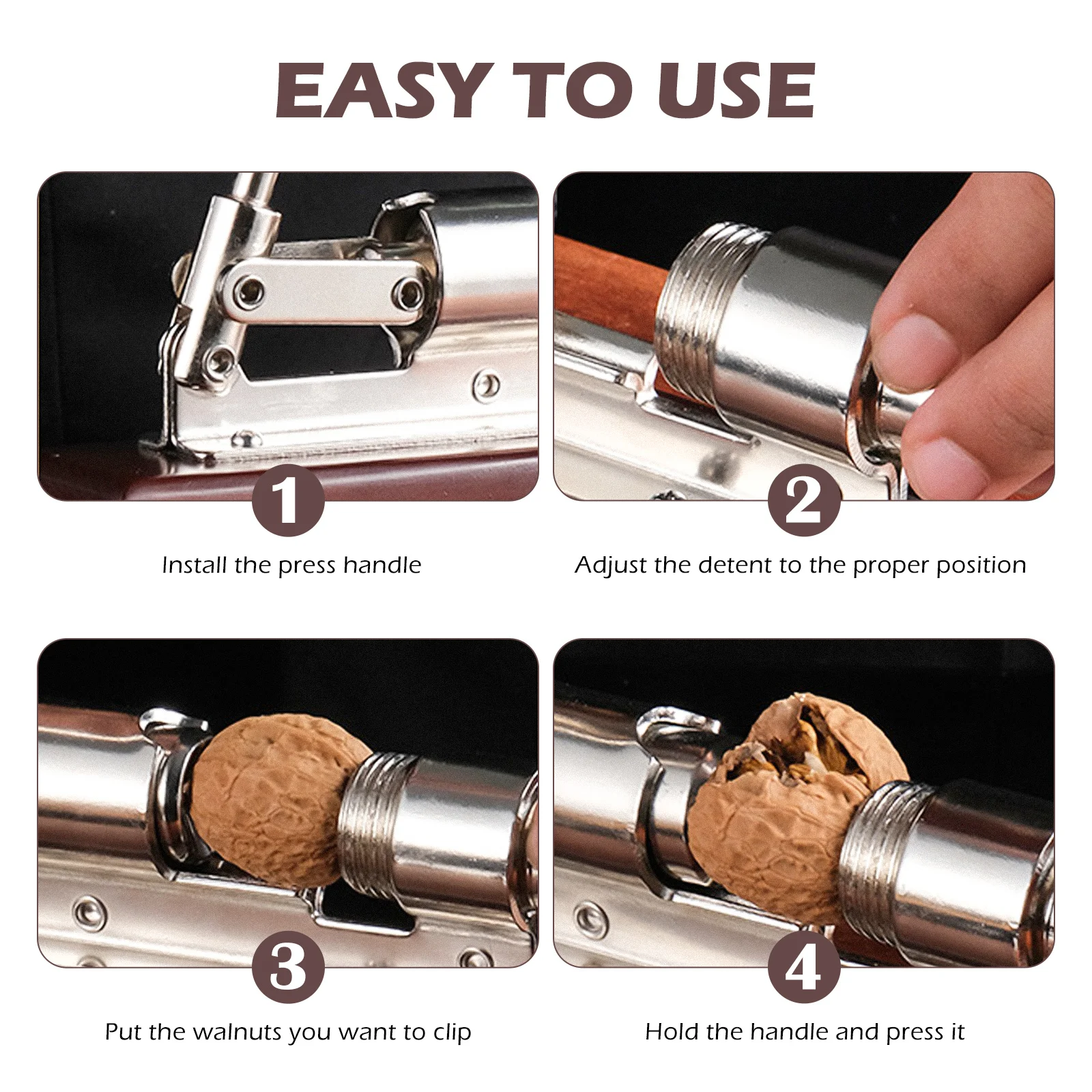 

Efficient Walnut Cracking Tool Sturdy Build Comfortable Grip Wear Resistant Daily Use Nut Opener for Home Kitchen