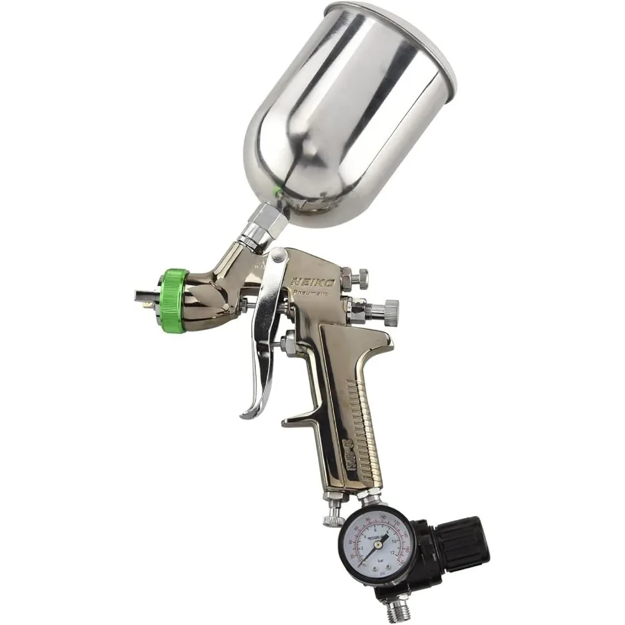 

31214A Air Spray Paint Gun HVLP with Gravity Feed 1.5 MM Nozzle 600 CC Capacity Ideal for Wall Painting Automotive TouchUps and