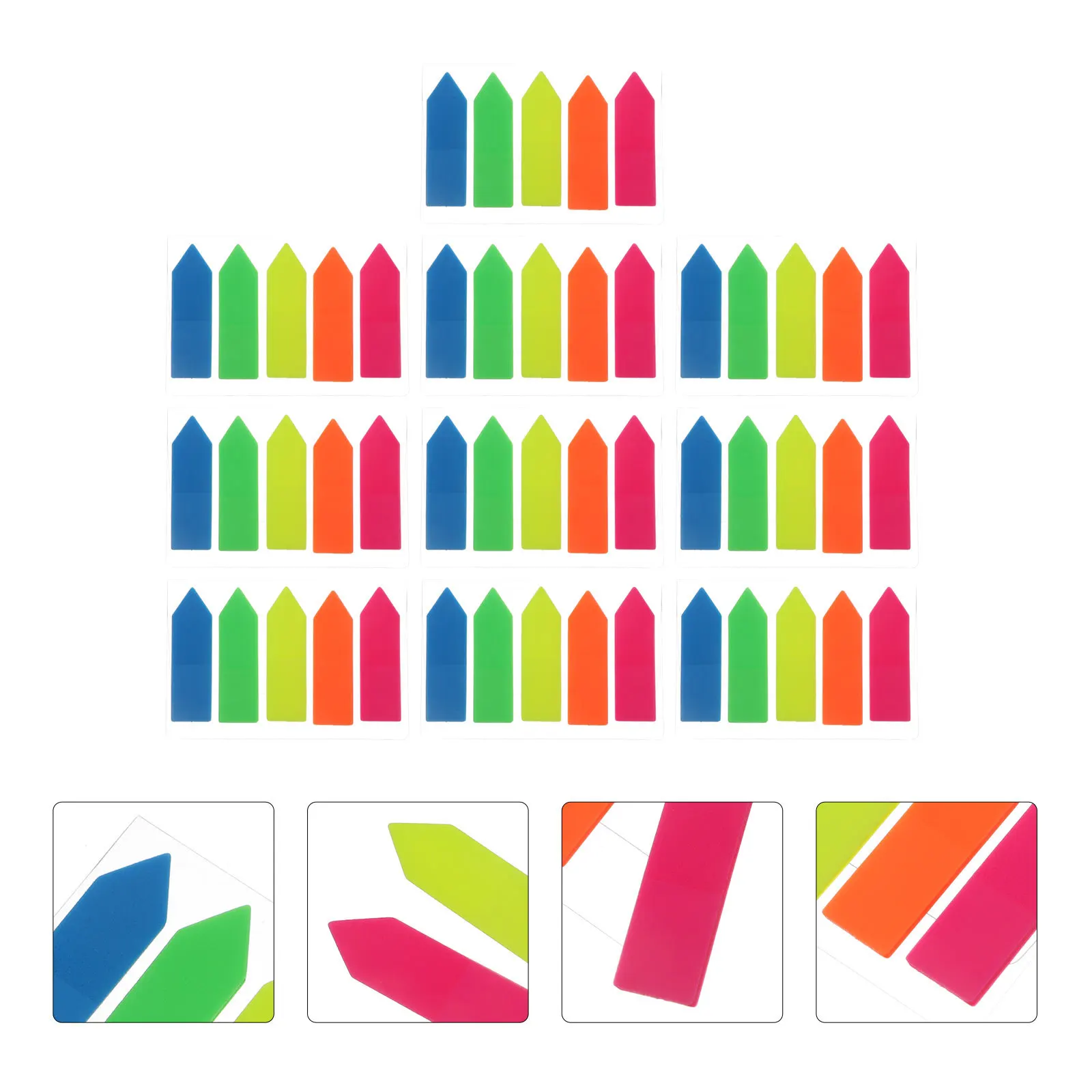 10Sets Colorful Sticky Memo Pads Self-Adhesive Notes Index Stickers for Books Reports Diary Journal Office Supplies Reminder