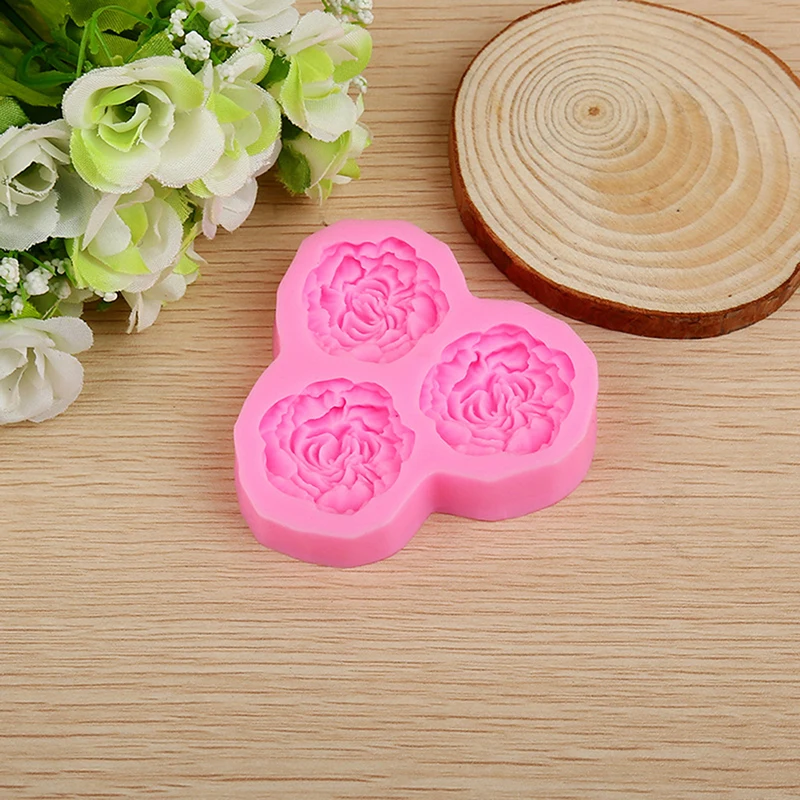 Peony Flower Silicone Mold Wedding Cupcake Topper Fondant Cake Decorating Tool