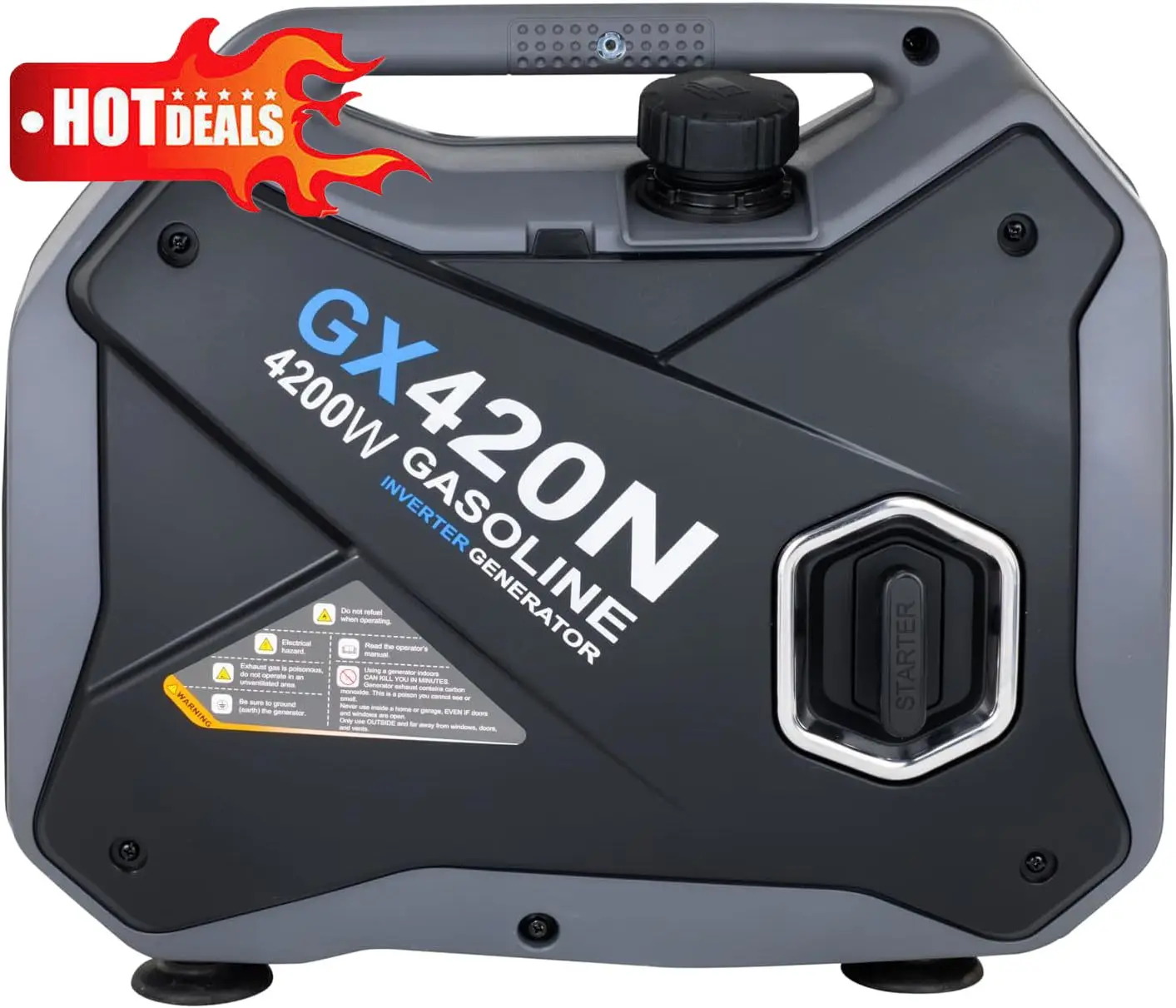 

2025NEW 4,200W Portable Gas-Powered Quiet Inverter Generator for Home Emergency Backup, Parallel Capability, RV Ready