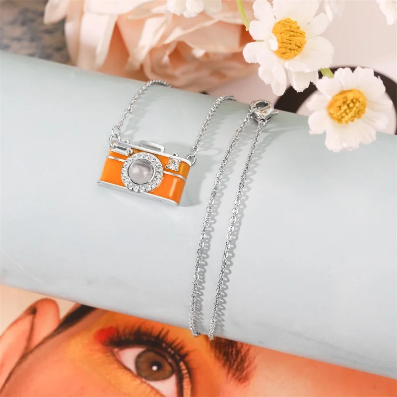 Personalisierte Foto-Kamera-Halskette mit Bildprojektion, Individuelle Foto-Halsketten, Schmuckgeschenke für Frauen und Liebhaber – Detail 4