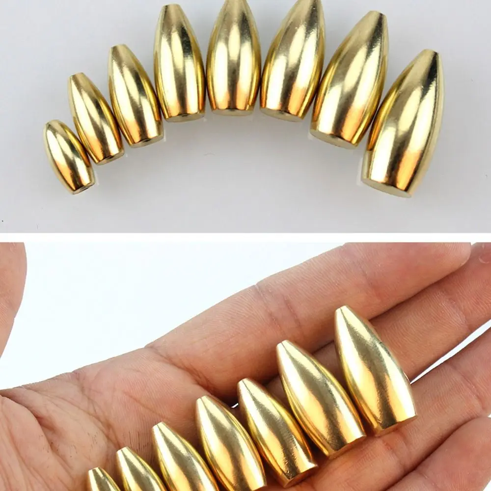 5pcs/lot Split Additional Weight Sharped Weights Sinker Copper Fishing Lead fall Hook Connector Brass