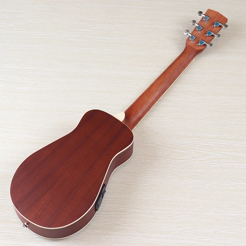 30 Inch Mini Acoustic Guitar Spruce Top Sapele Body with EQ 6 String Matte Sunburst Travel Guitar For Children Gift