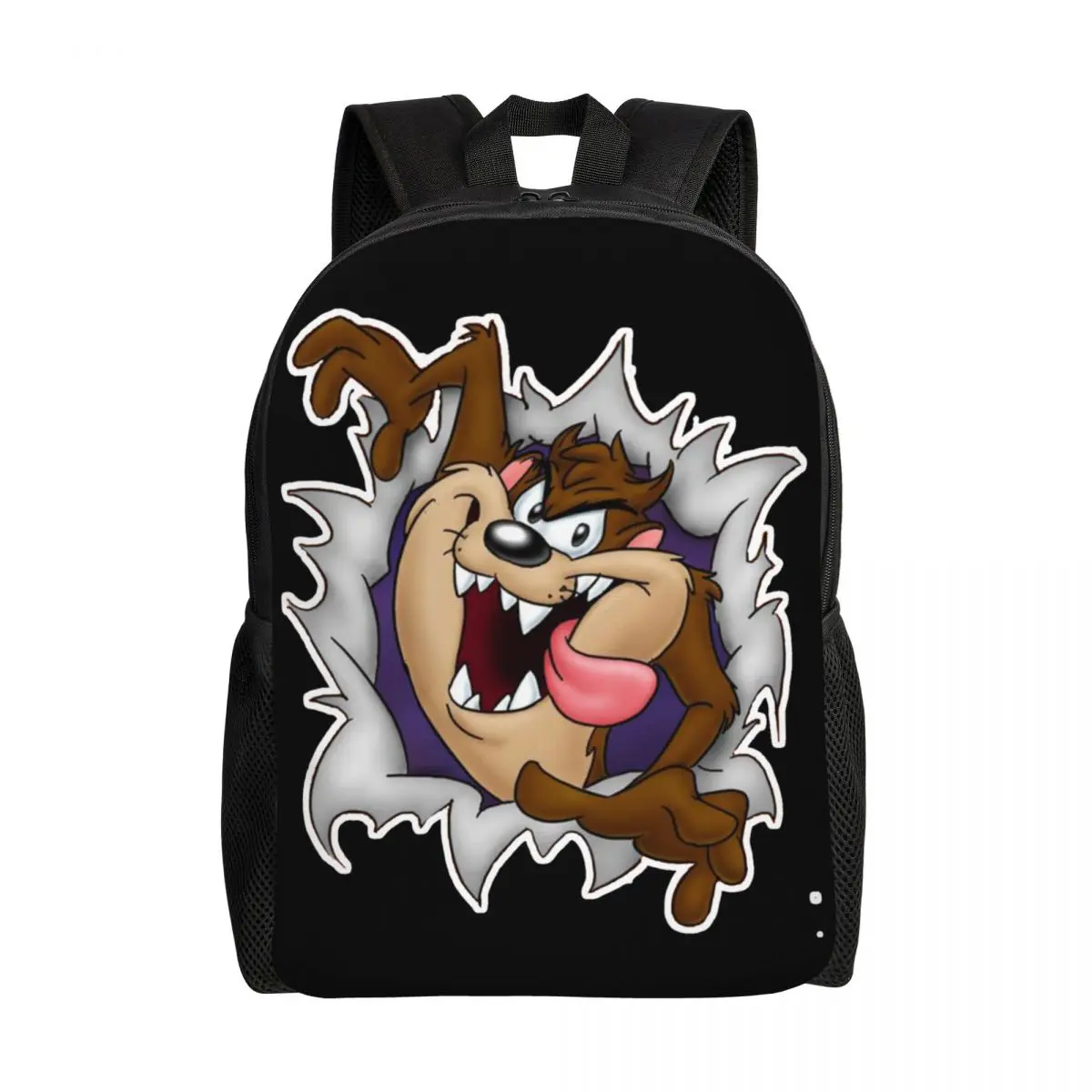 Custom Taz Comic Backpack for Men Women College School Students Bookbag Fits 15 Inch Laptop Tasmanian Devil Wild And Crazy Bags