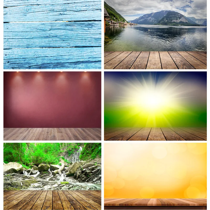 

Vinyl Custom Photography Backdrops Flower Planks Landscape Photo Studio Background Props 2216 FREE-02