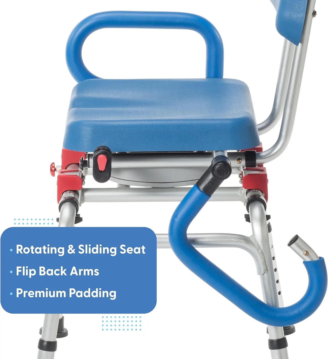 الدورية نقل حوض الاستحمام مقعد كرسي مع مبطن الأسلحة حوض الاستحمام مقعد البراز للبالغين كبار السن إعادة التأهيل العلاج الإمدادات #5