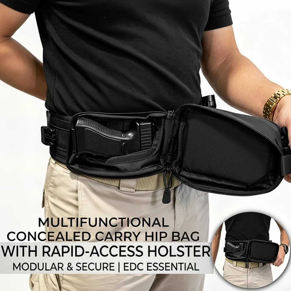 Verborgen draagtas voor pistol - Edc Concealed Carry Fanny Pack recensie en prijs