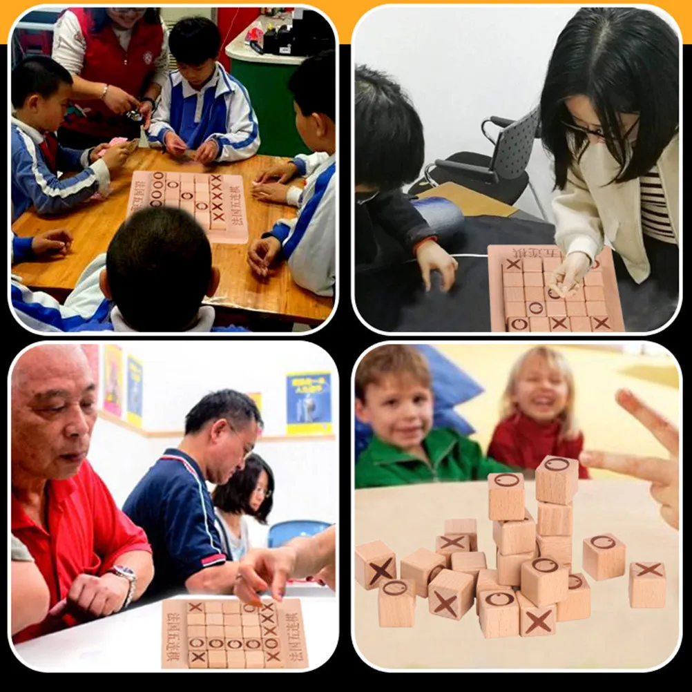 

Wooden Five Chess Board Educational Game for Kids Parents Co Playing Activity Reinforces Family Connection Learning