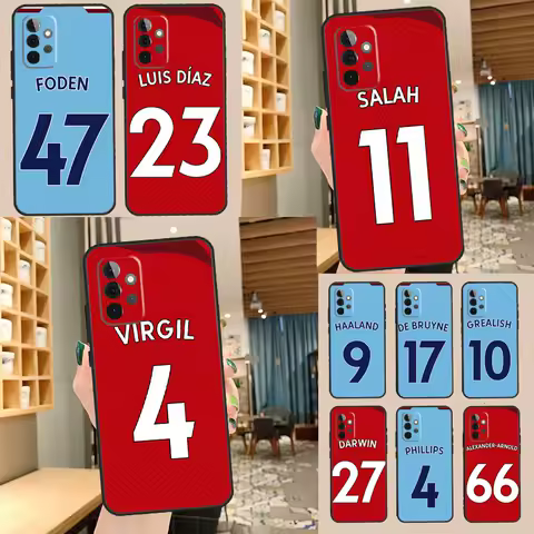 Football Player Number Name Case For Samsung Galaxy A14 A34 A54 A31 A41 A51 A71 A13 A33 A53 A12 A22 A32 A52 S Cover