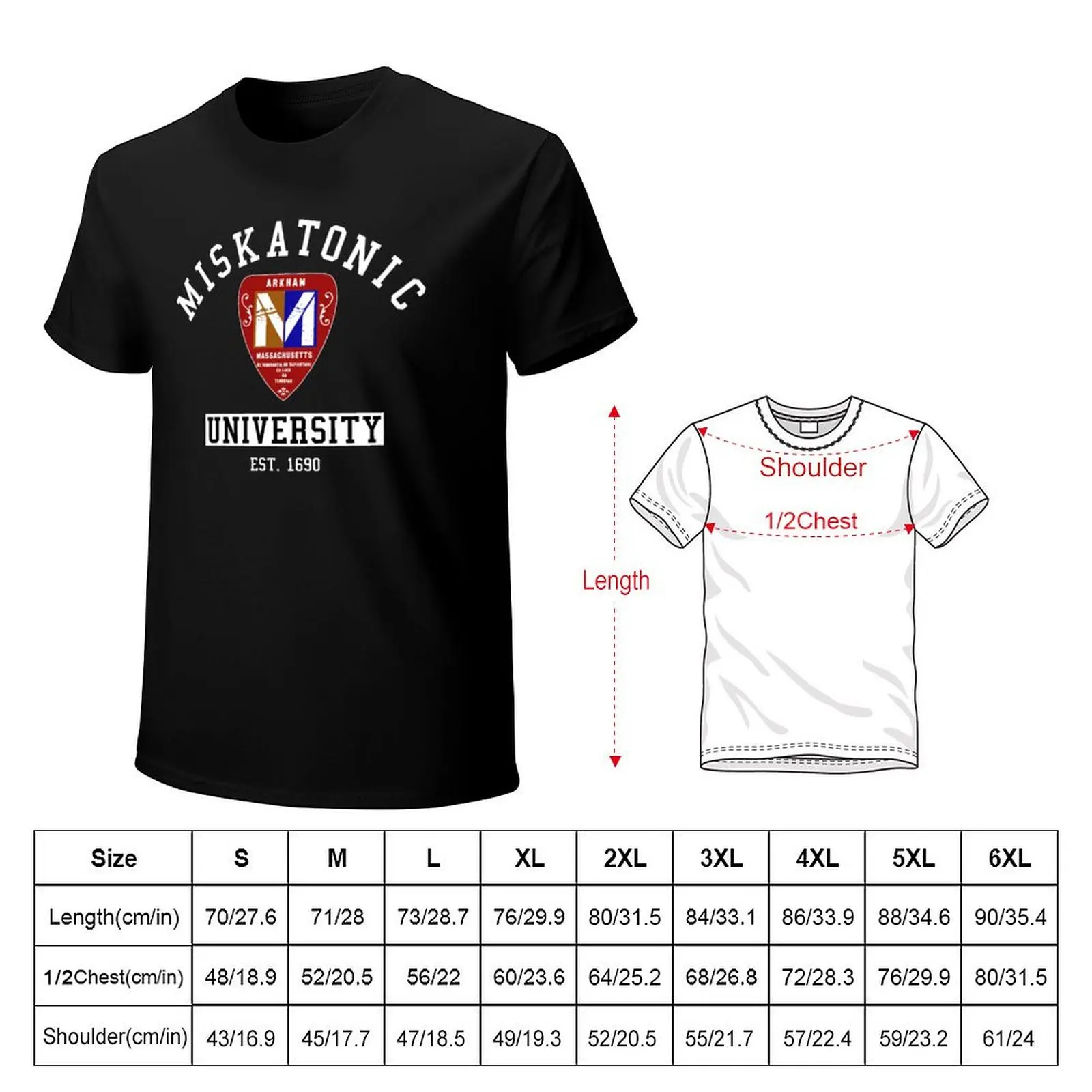 Best Miskatonic University emblem realistic logo design T-Shirt Basic Short Sleeve Cotton Blend T-Shirt