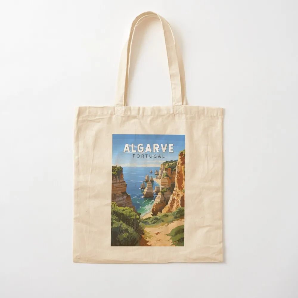 

Algarve Portugal Travel Art Vintage Tote Bag Canvas bag for women reusable shopping bags Canvas Tote Bag