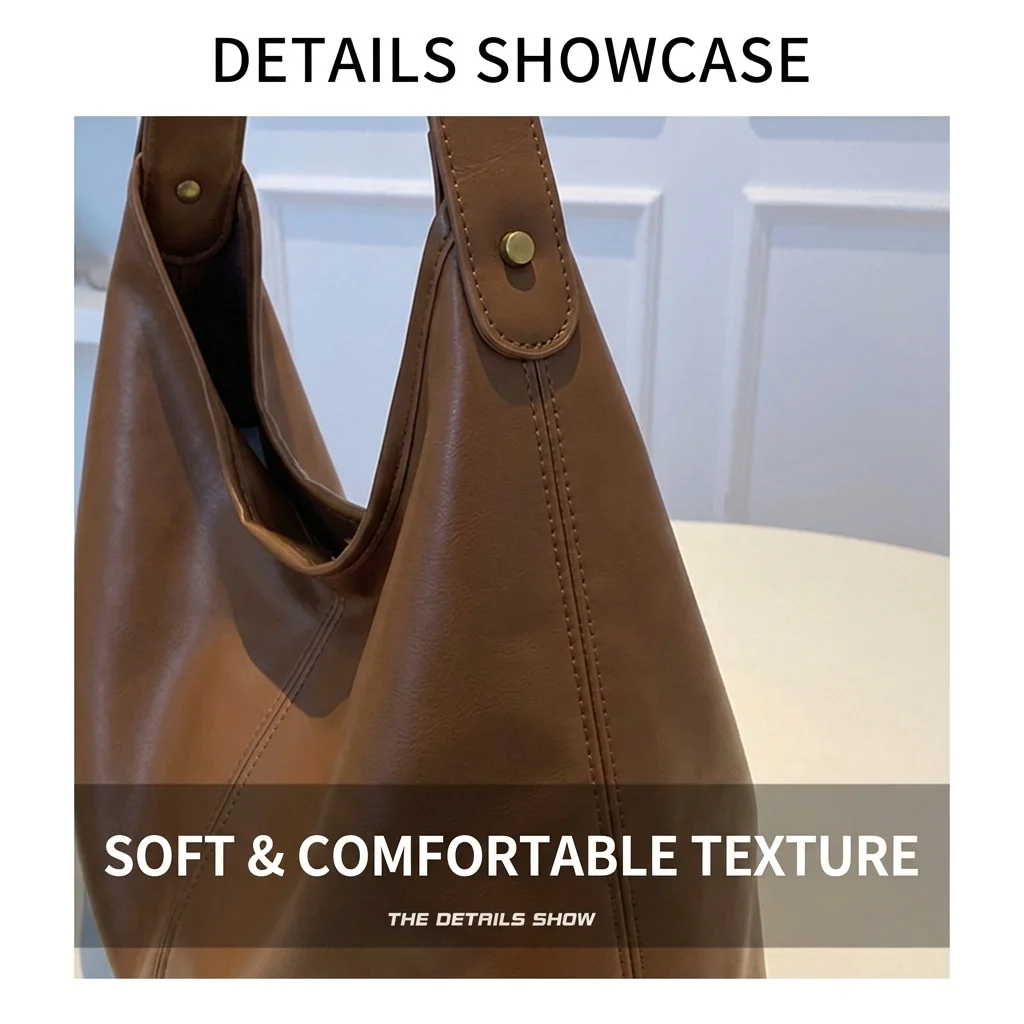 Hobo Shoulder Bag for Women Soft PU Leather Slouchy Tote Purse Casual Lightweight Handbag for Work, Travel & Everyday Use - view 2