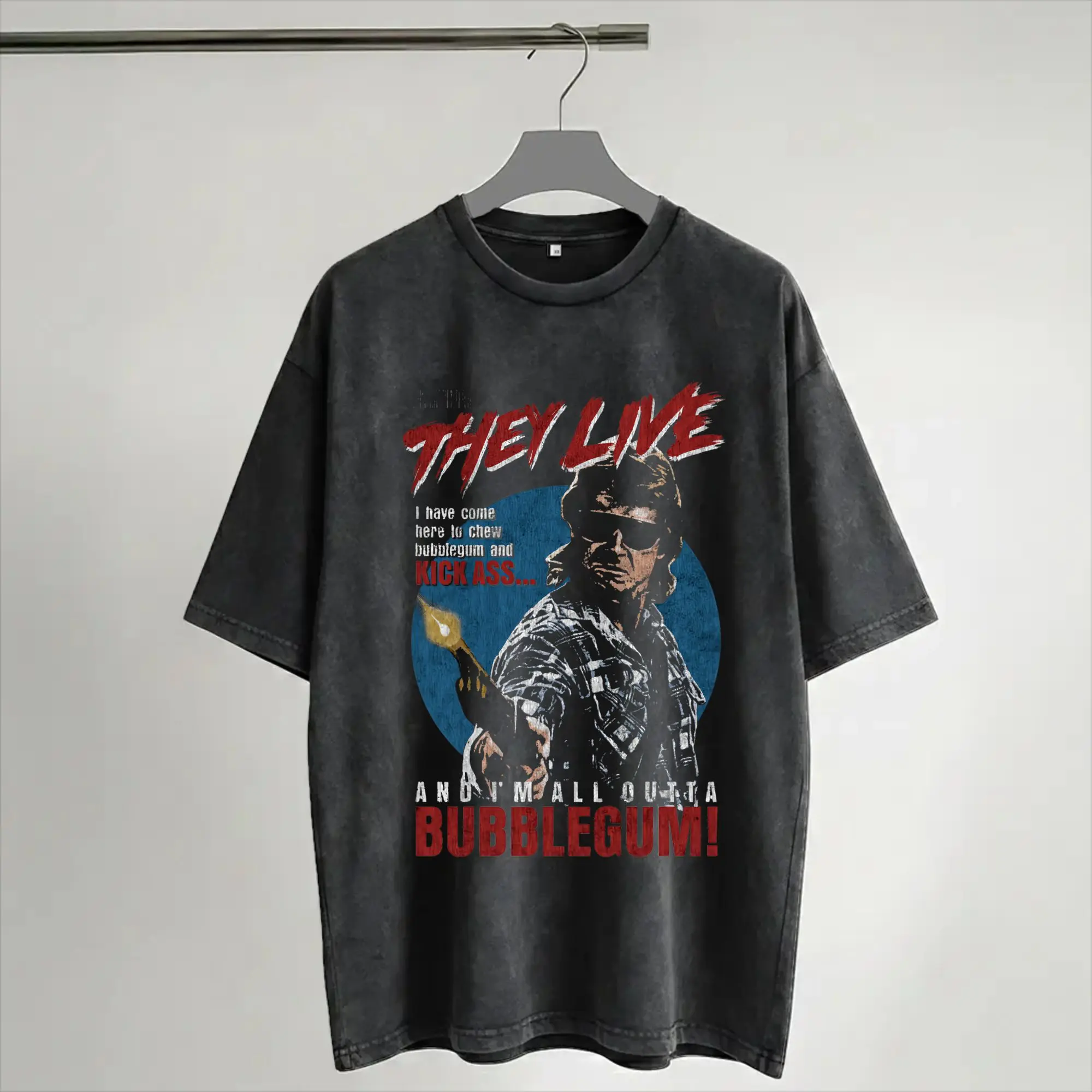They Live, John carpenter T Shirts Hip Hop Washed Short Sleeve Oversize T-Shirts  Novelty for Men Women Streetwear
