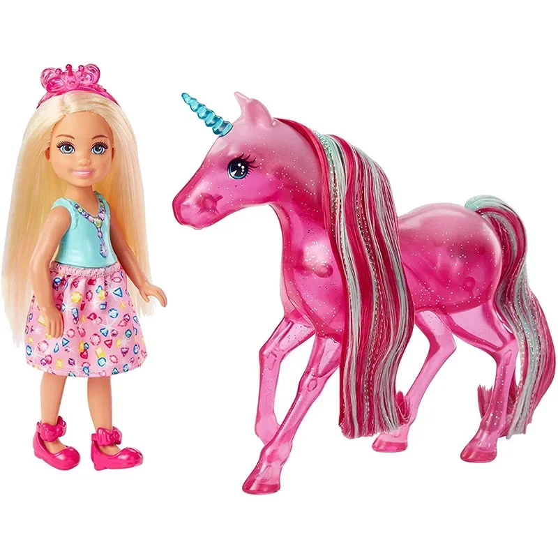 Original Mini Barbie BarbieChelsea Doll and Horse Dolls for Girls Children Toys Christmas Birthday Gifts