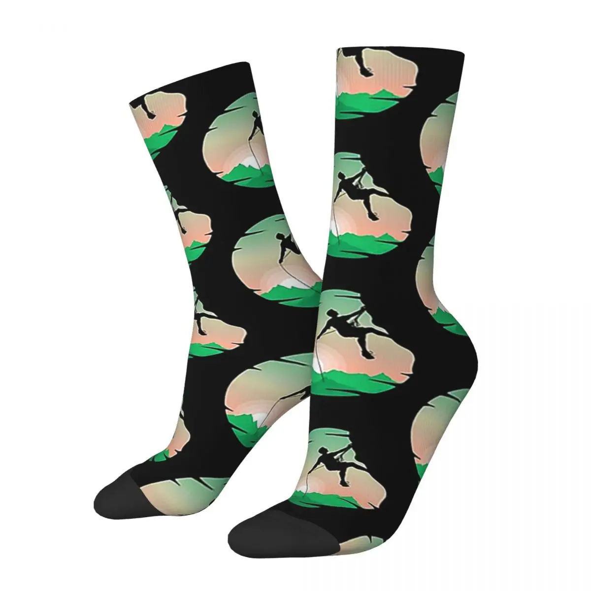 Climbing Rock Climber Rock Climbing Mountains Socks High Quality Stockings All Season Long Socks for Man's Woman Christmas Gifts