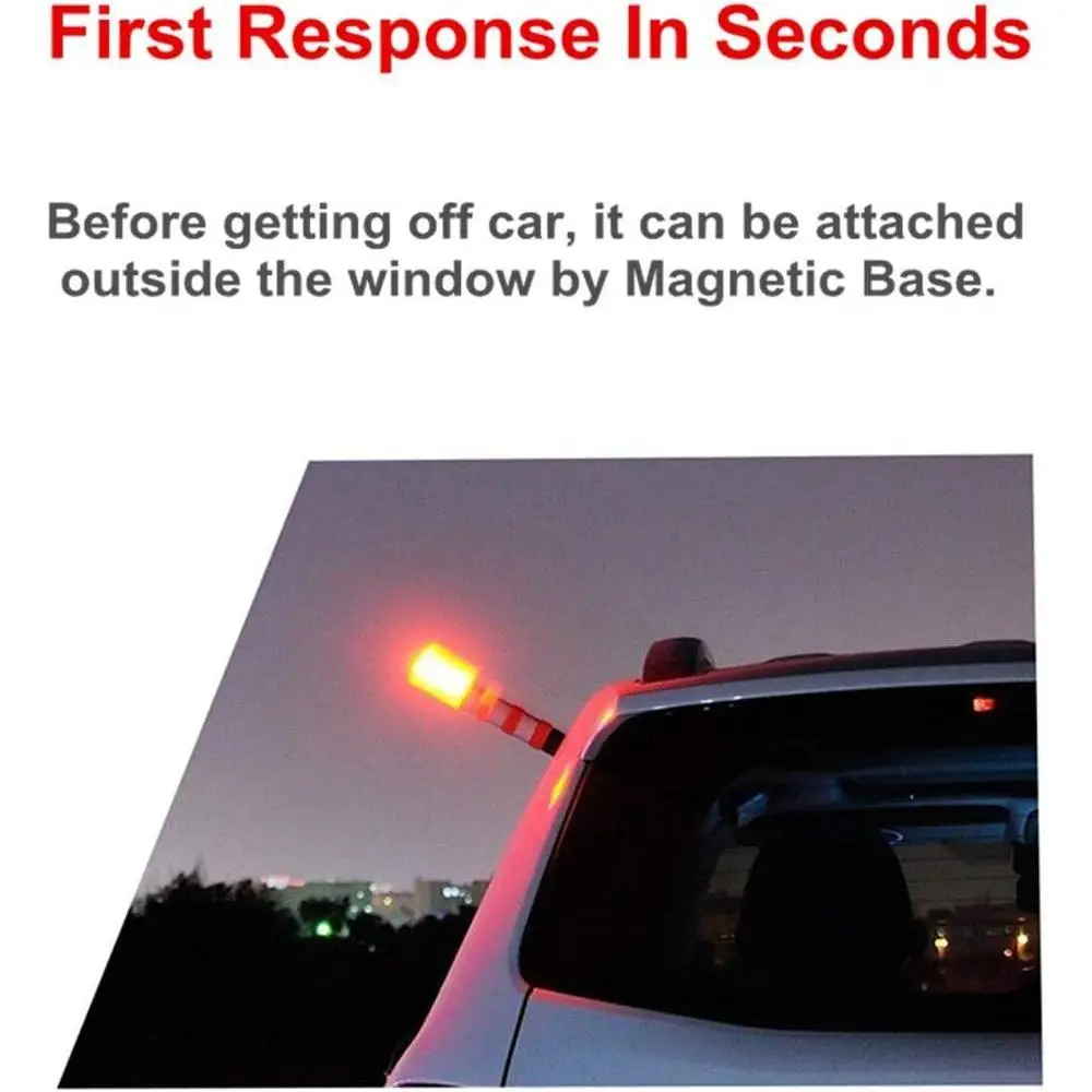2pcs LED Car Emergency Traffic Warning Lights SKU874224 Roadside Safety Flashing Solid/Strobe Lights Flashlight Universal