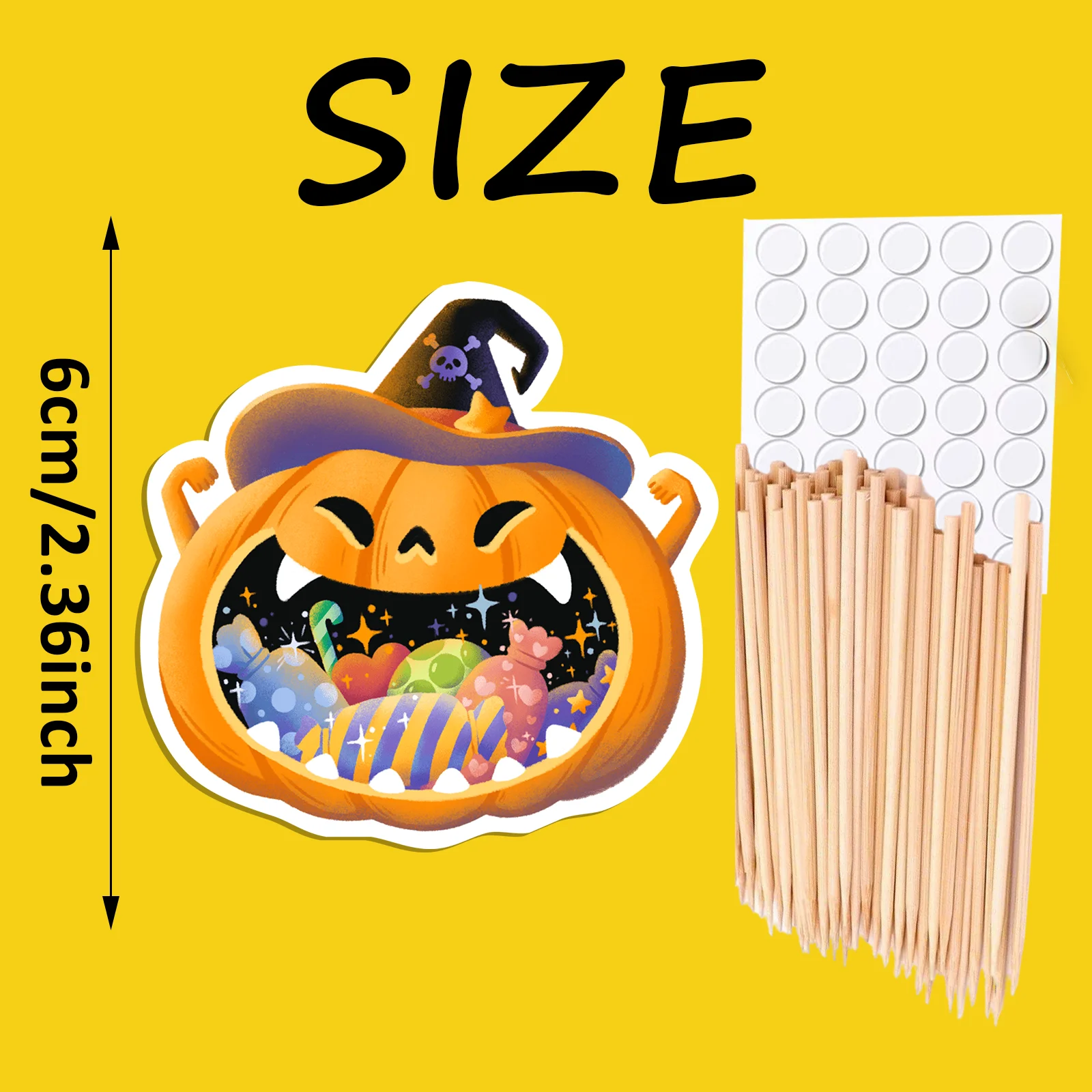 Halloween Pumpkin Cupcake Toppers, Witch Hat Jack O Lantern Cake Picks, Spooky Dessert Decor for Kids Halloween Party view 3