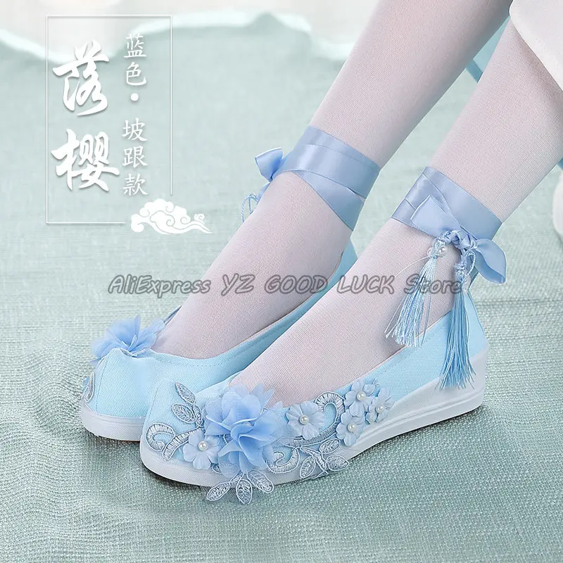 Anime Mo Dao Zu Shi Cosplay Schuhe Bestickt Tuch Schuhe für Tanzen Studenten mit Zeitraum Kostüme Ethnische Dance Schuhe Halloween