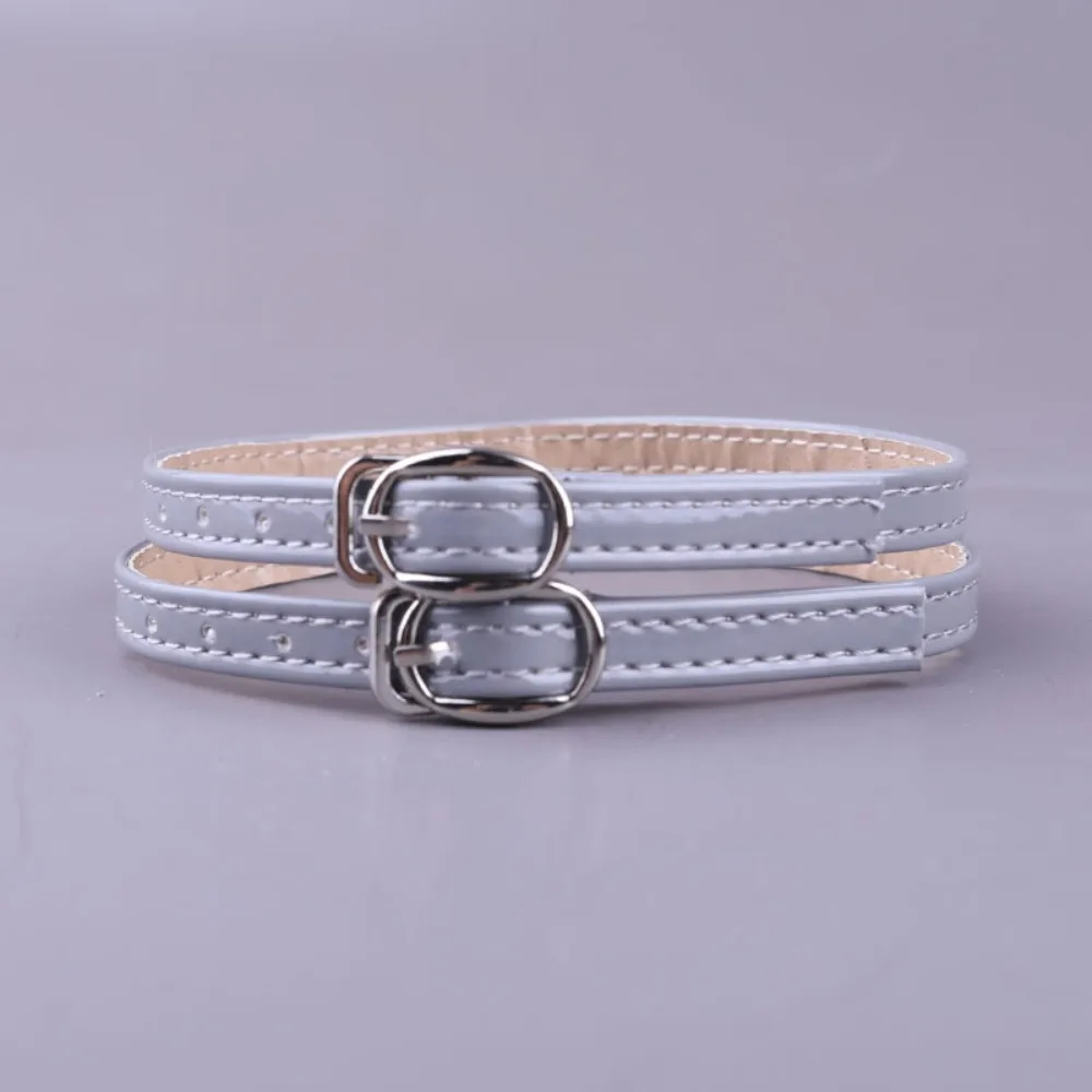 

1pair PU Leather Detachable Shoe Straps Adjustable Straps Anti-drop Heel High Heels Shoelace Metal Buckle