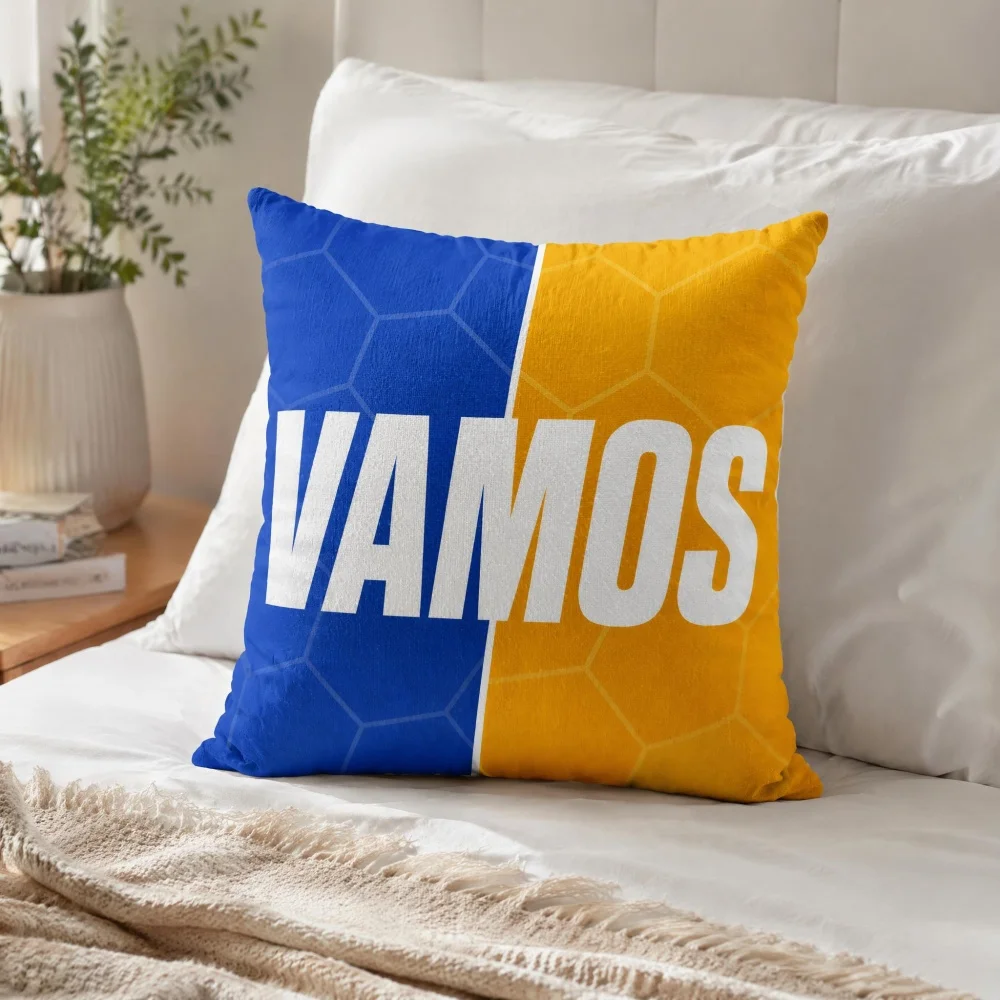 Split Blue Yellow Hexagon Grid Print Square Throw Pillow Soft Decorative Cushion Bedroom Sofa Bed Stylish Home Decor Gift