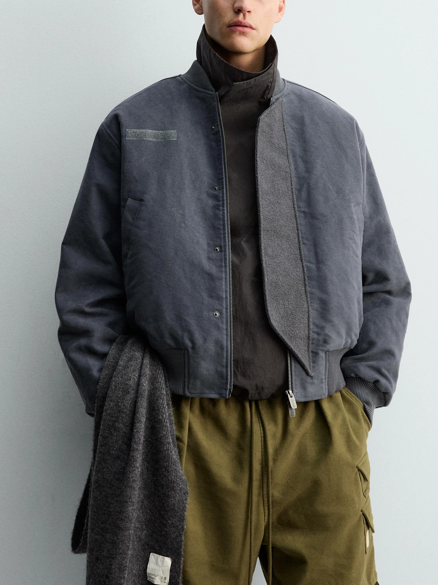 

Men's Winter Fce Lined Pilot Jaet Baseball orm Coat Casual Loose Fit Polyester Nylon Cosite Fiber Warmth