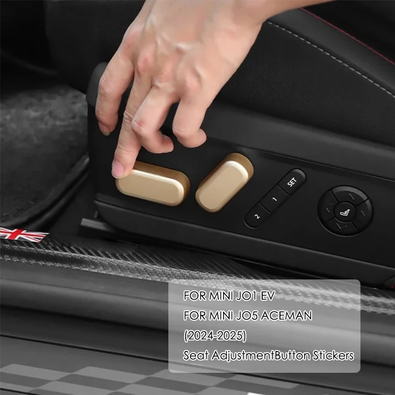 

For Mini Cooper E SE J01 EV J05 Aceman 2024 2025 Car Interior Button Adjustment Sticker Cover Trim Decal ABS Acessories 4pcs