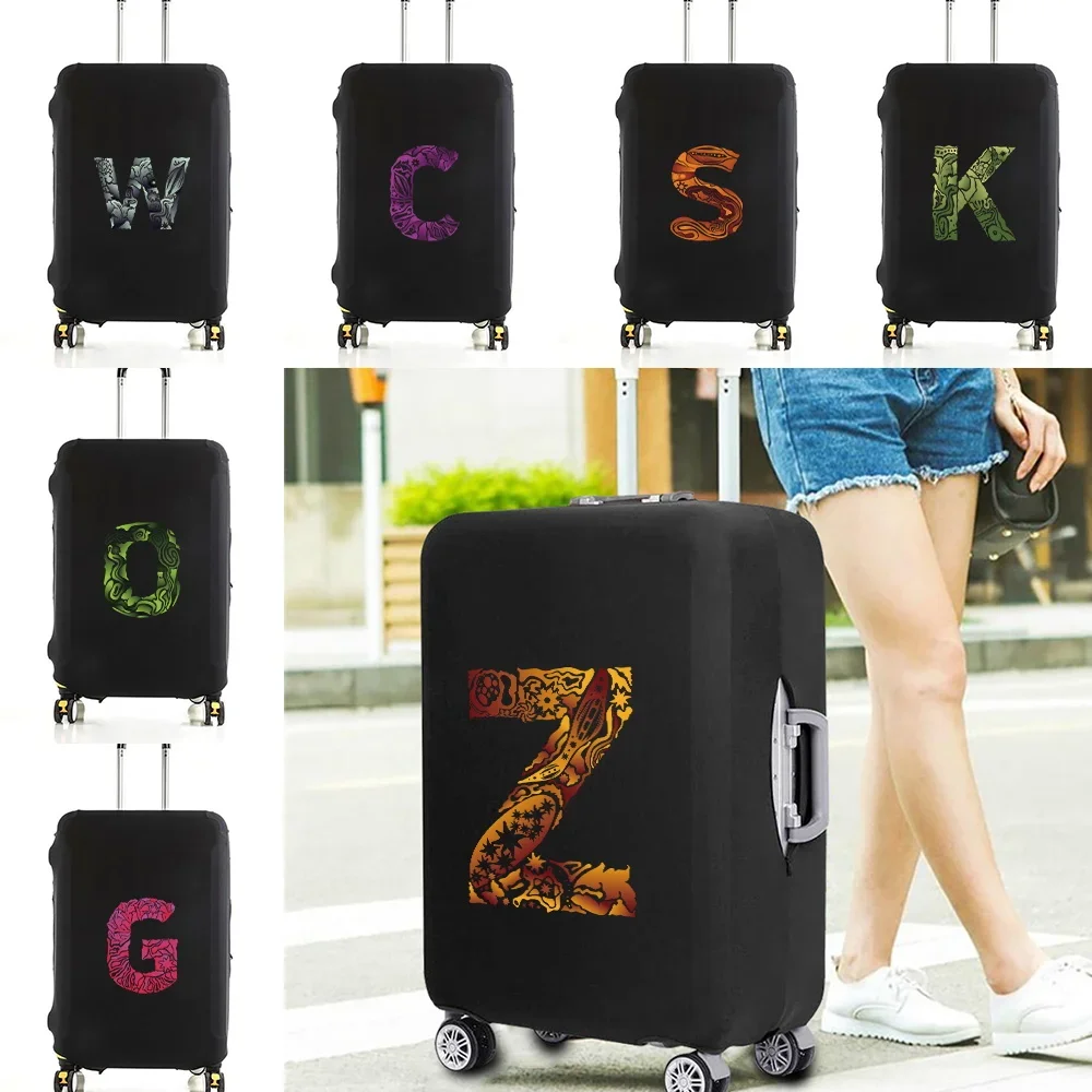 Hot Fashion Engrave Image Letters Luggage Cover Protective Suitcase Case Trolley Travel Essentials Dust Covers for 18-32 Inch