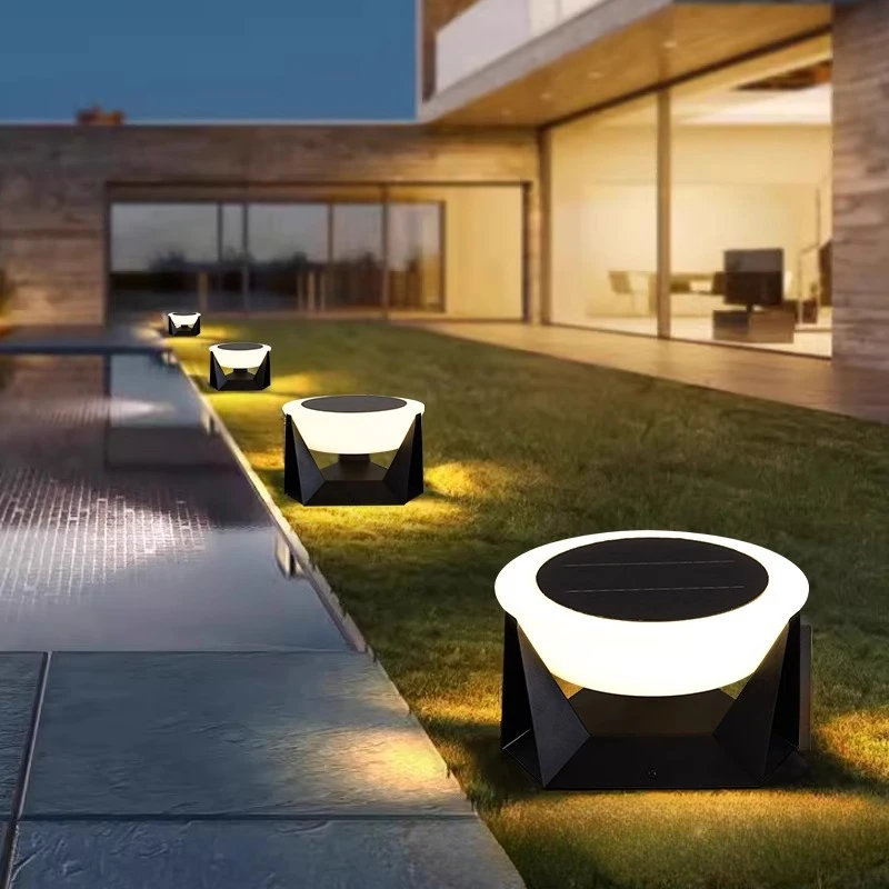 Solar Powered Personalized Column Lamp Villa Door Buckle Column Lamp Garden Courtyard Simple Modern Outdoor Wall Lamp