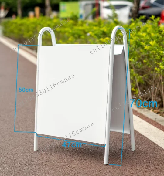 A-frame metal signage, suitable for shops, outdoor cafes, restaurants, billboards, storefronts, sidewalks, etc.