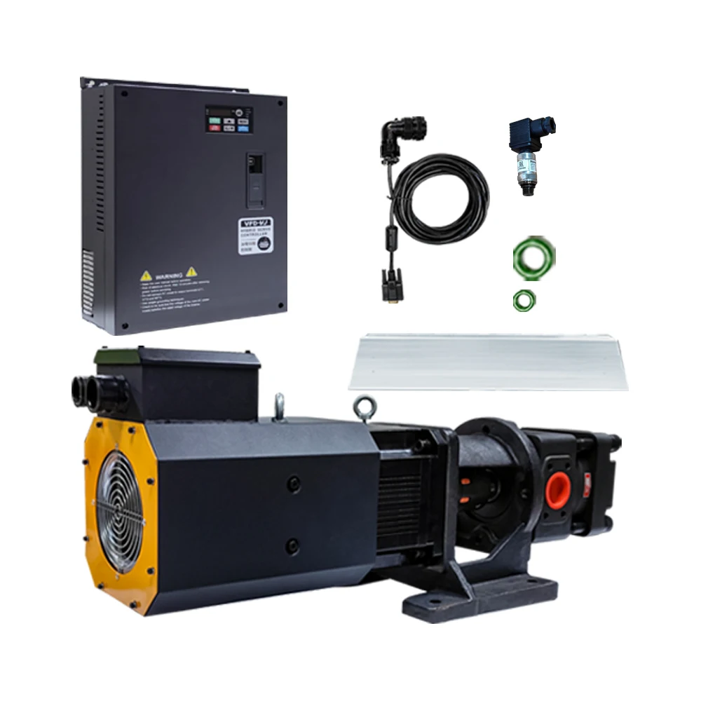 380V Three-Phase AC Servo Drive & Motor with Induction Gear Pump for 50cc Injection Machine 15KW IE3 Efficiency
