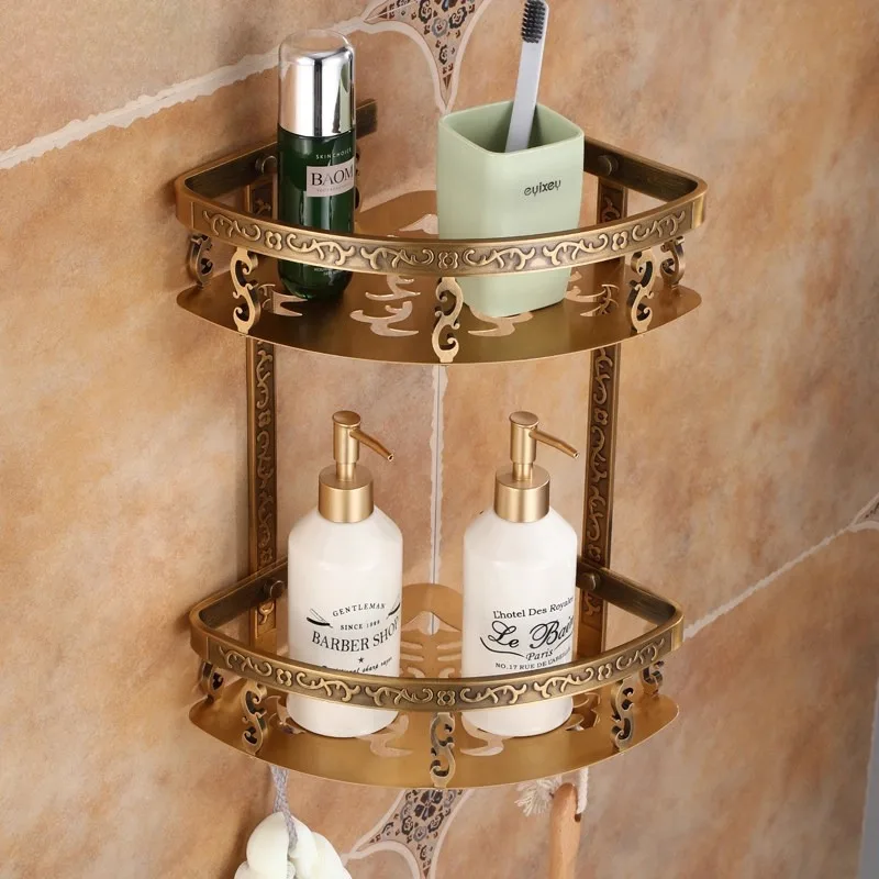 Toilet towel rack European antique bathroom toilet rack set Hardware pendant Bath towel rack No punching