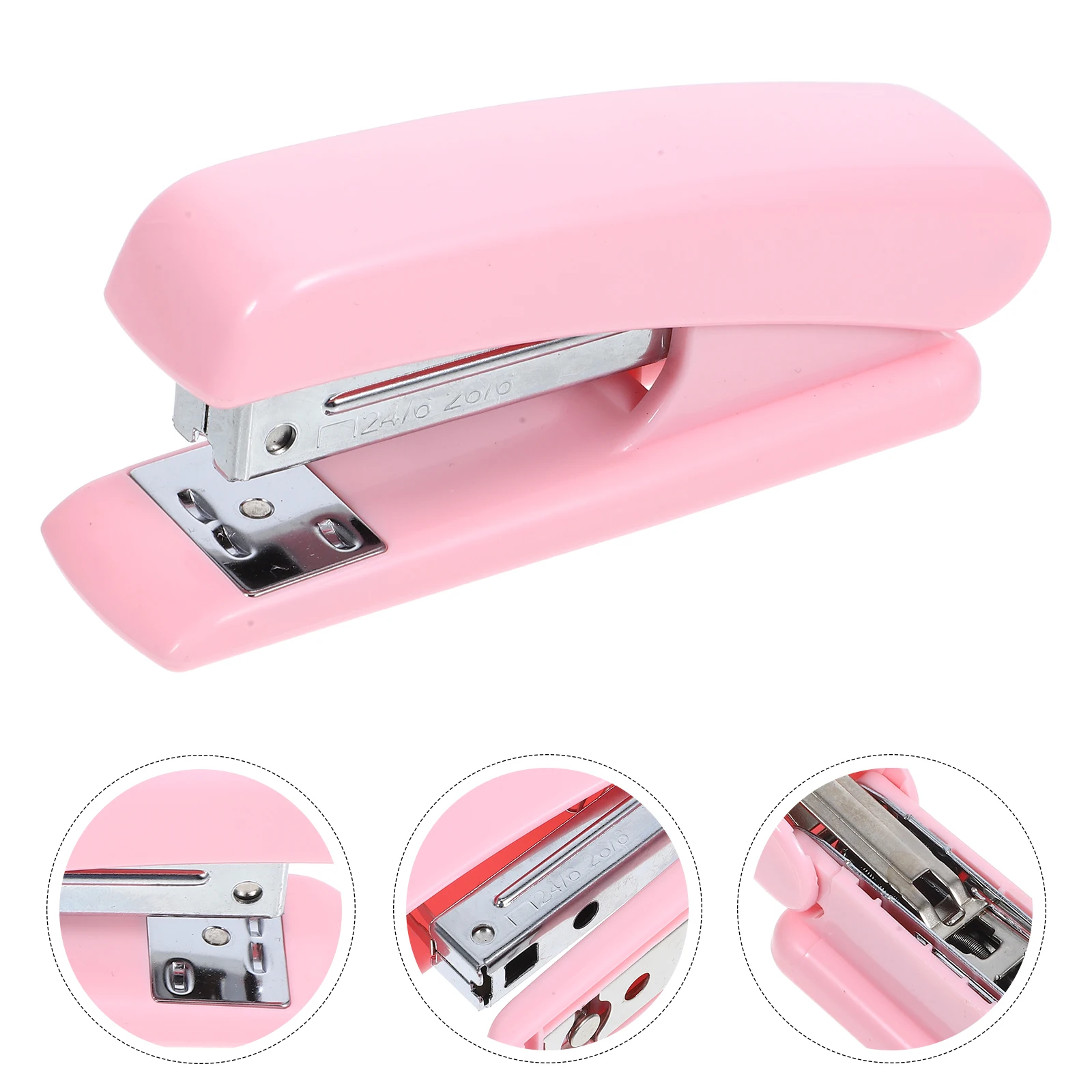 

25 Sheets Pink Mini Reusable Handheld Stapler Portable Office Desk Booklet Binder Compatible With 12 24/6 26/6 Staples Heavy