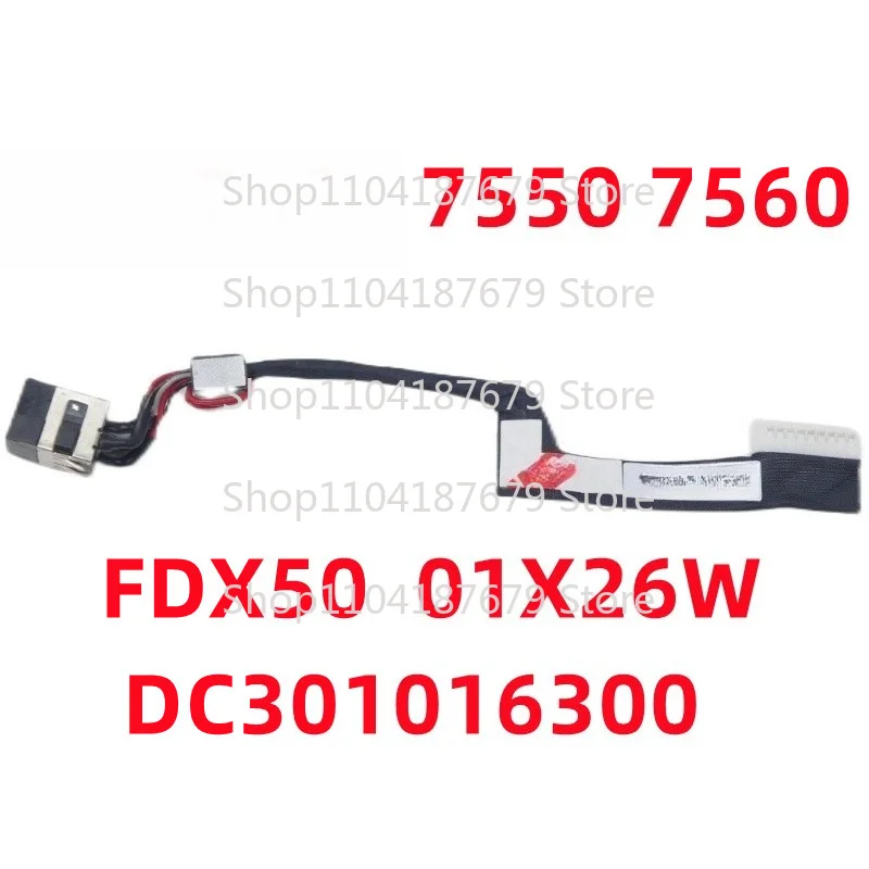 LLL  10pcs DC Power Jack Charging Port Cable For DELL Precision 7550 7560 M7550 P93F 01X26W DC‑IN Power Socket Repair Part