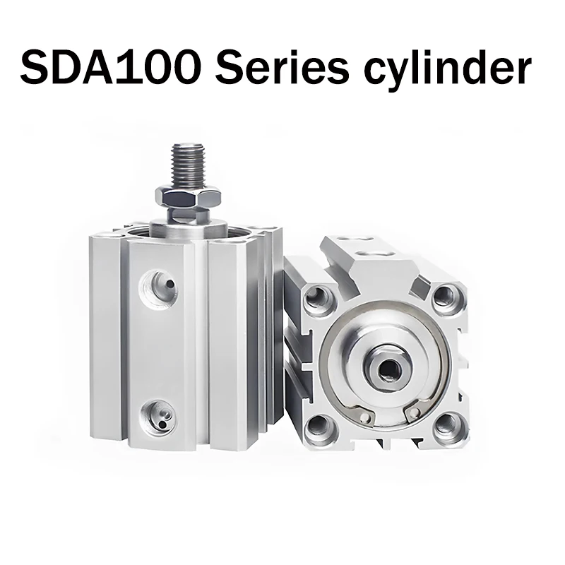 

SDA100-S-B Bore 100mm Stroke 5 to 100mm cylinder Female/Male Thread Air Pneumatic Cylinder Double Acting Compact Cylinder