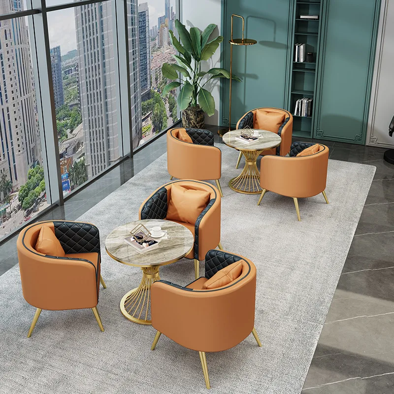 Light luxury modern Nordic sofa chair set, business leisure reception furniture