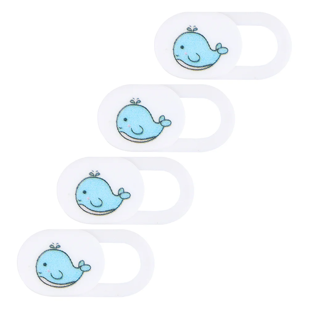 

4Pcs Laptop Camera Cover Slide Whale Pattern Privacy Protection Webcam Slider Ultra Thin Durable ABS Material Smooth Sliding