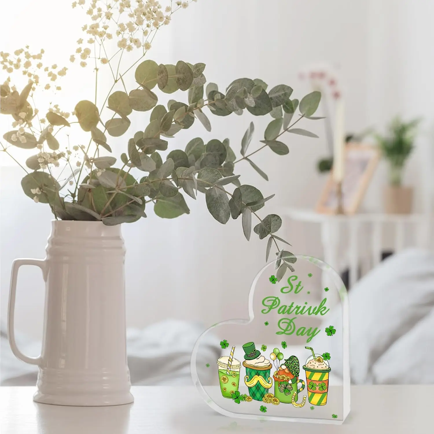 هدايا عيد القديس باتريك وديكور عيد القديس باتريك للطاولة، مكتب المكتب، الرف، غرفة المعيشة وغرفة النوم - عيد القديس باتريك السعيد
