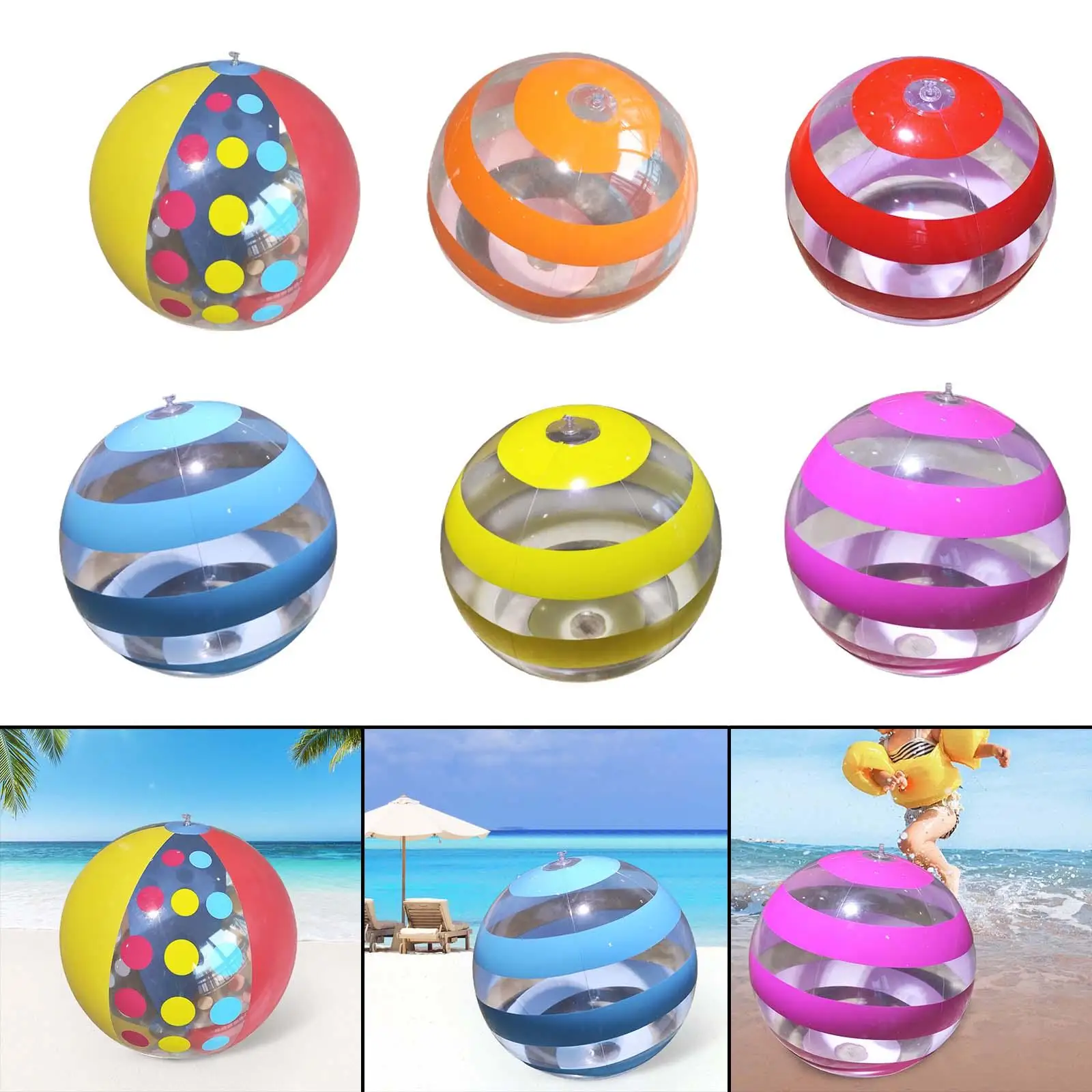 Beach Ball Leakproof Pool Water Games Toys PVC 15.75'' Summer Water Games Blow