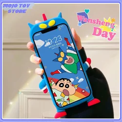 New 3d Cartoon Crayon Shin-Chan Anime Anime Peripheral Phone Case Cute Silicone Plus Creative Couple Anti Fall Kawaii Gift
