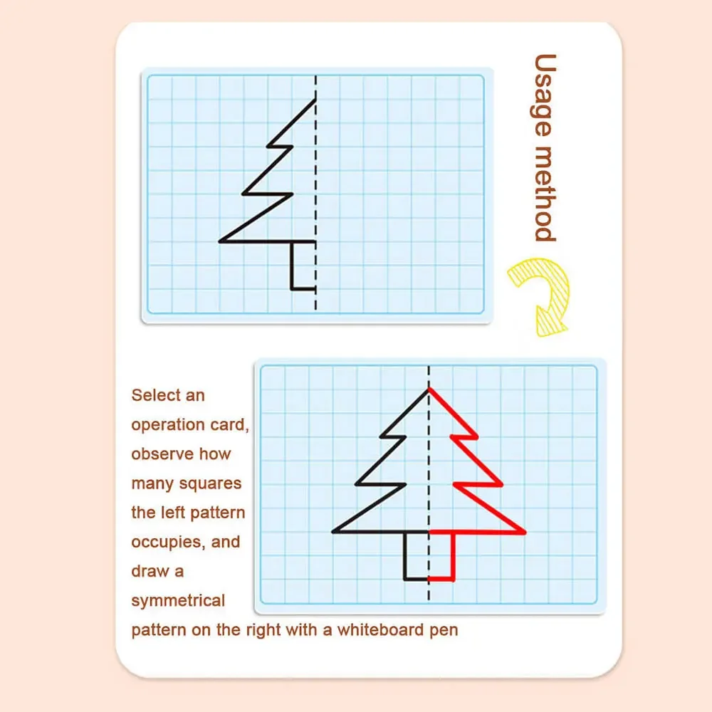 Creative Kids Lattice Symmetrical Drawing Toys Toddler Fine Motor Skill Concentration Train Tracing Reusable Painting Cards Gift