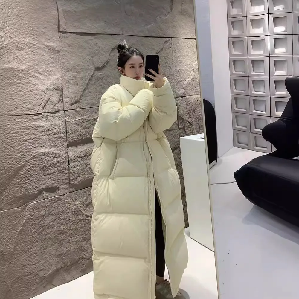 2024 inverno novo para baixo algodão x-long parkas feminino grosso quente coreano acolchoado jaqueta roupas de inverno à prova dwaterproof água feminino puffer casaco