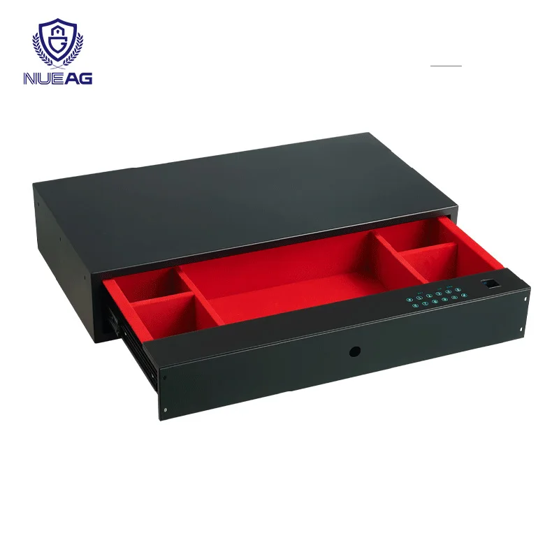 Good Quality Lithium Battery Charging Fingerprint Password Drawer Hidden Compartment Safe For Hotel