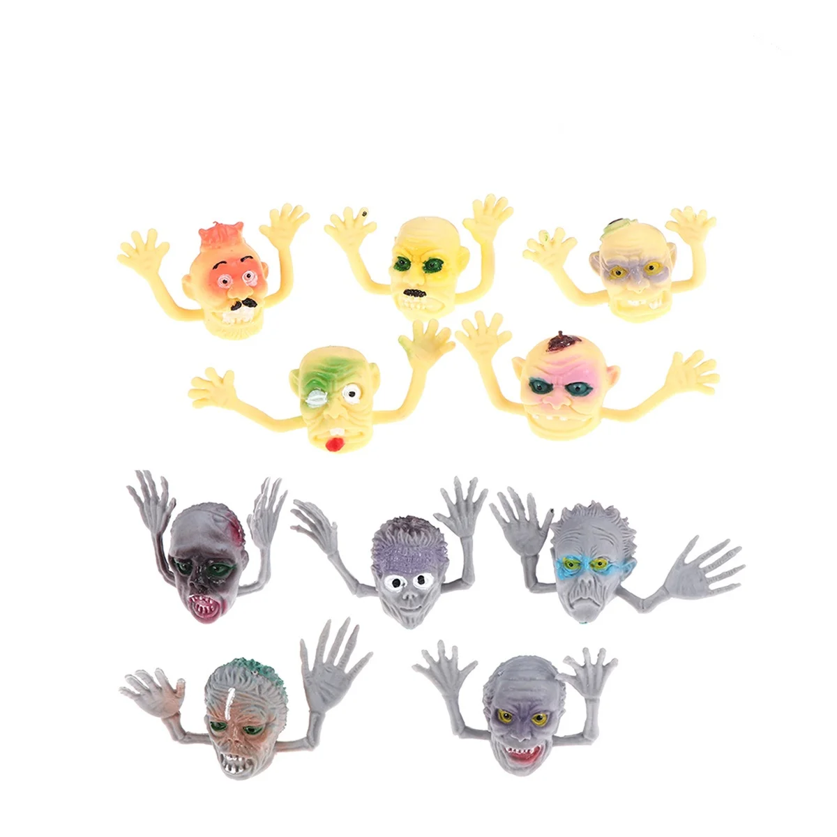 10 個のゴーストヘッド指人形セット ソフトキッズストーリーテリングプレイセット 教育用動物キャラクター 認知発達用